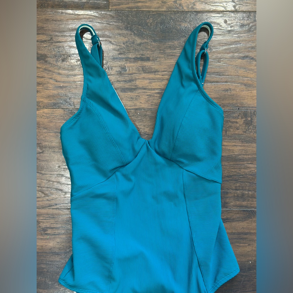 NWT Cupshe Blue One Piece Swimsuit with Streamlined Silhouette - Picture 2 of 7